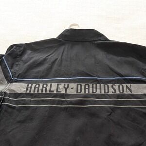 Harley Davidson Men's Large MotorClothes Black Grey Mechanic Garage Work Shirt